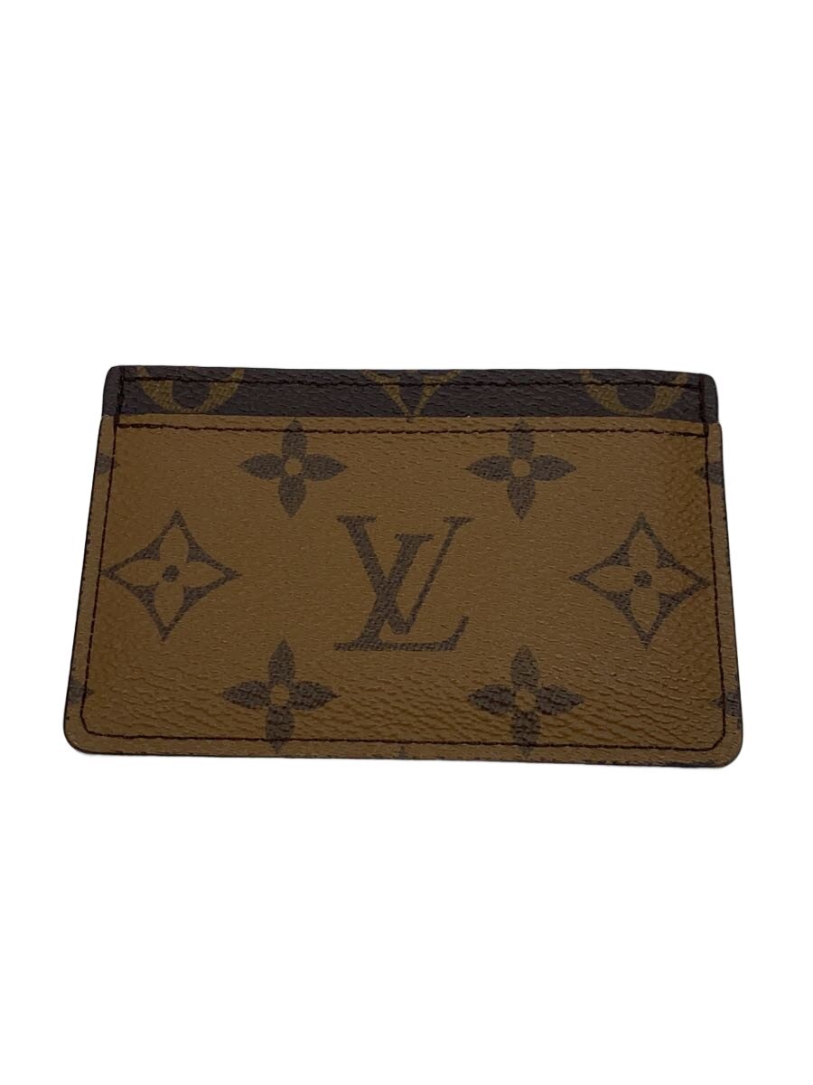 【中古】LOUIS VUITTON◆ポルト・カルト・サーンプル_モノグラム・リバース/なめし革/BEG/モノグラム/レディース【服飾雑貨他】