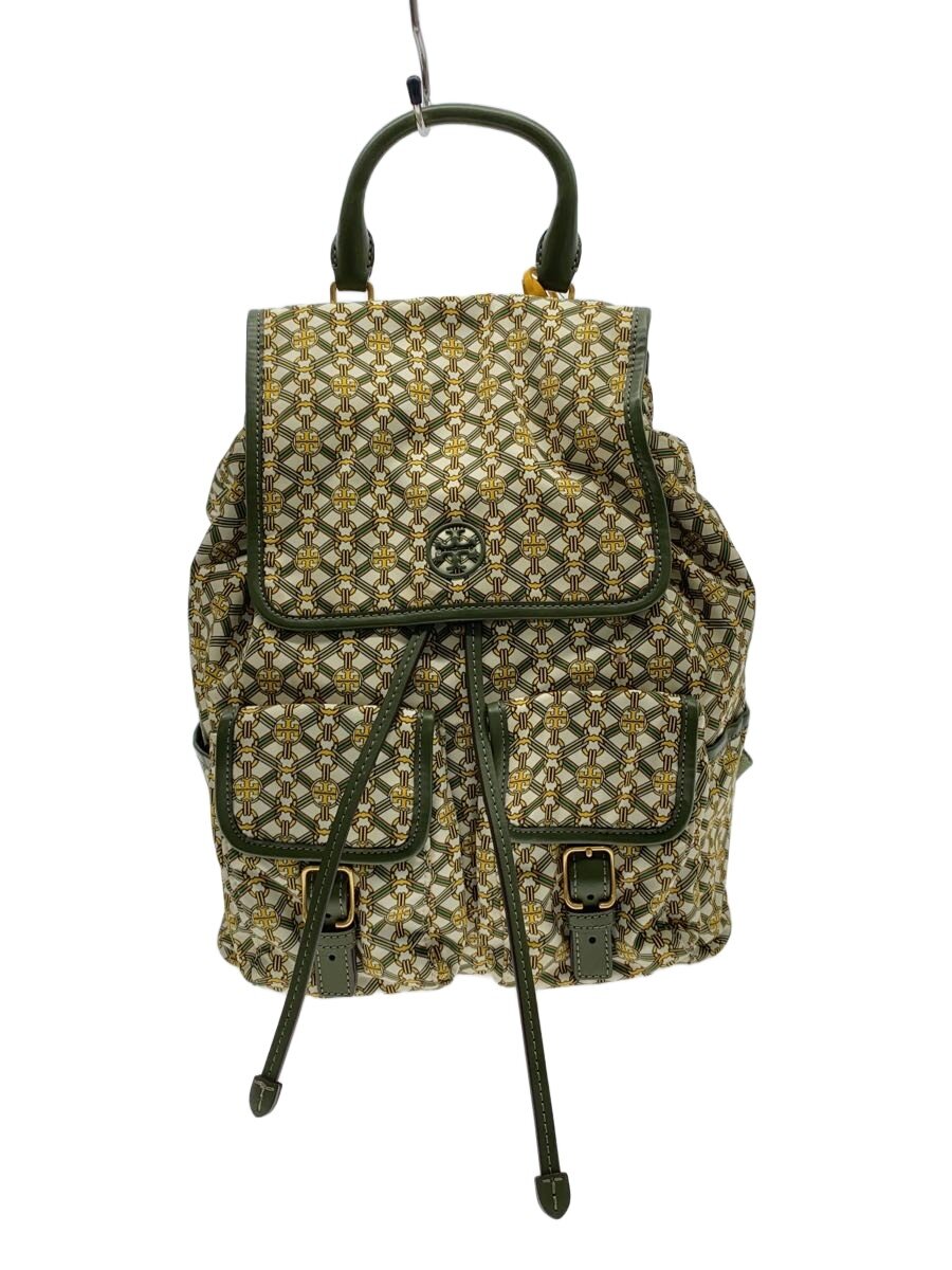 【中古】TORY BURCH◆背嚢/--/GRN/総柄/10008684//【御徒面子】