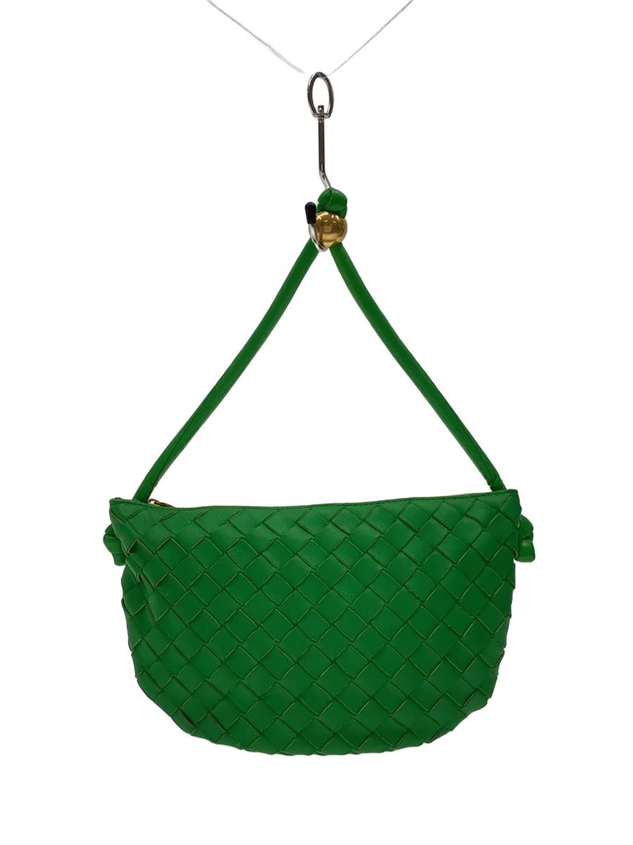 【中古】BOTTEGA VENETA◆イントレチャート/スモール曲がること/ショルダーバッグ/なめし革/GRN//【御徒面子】