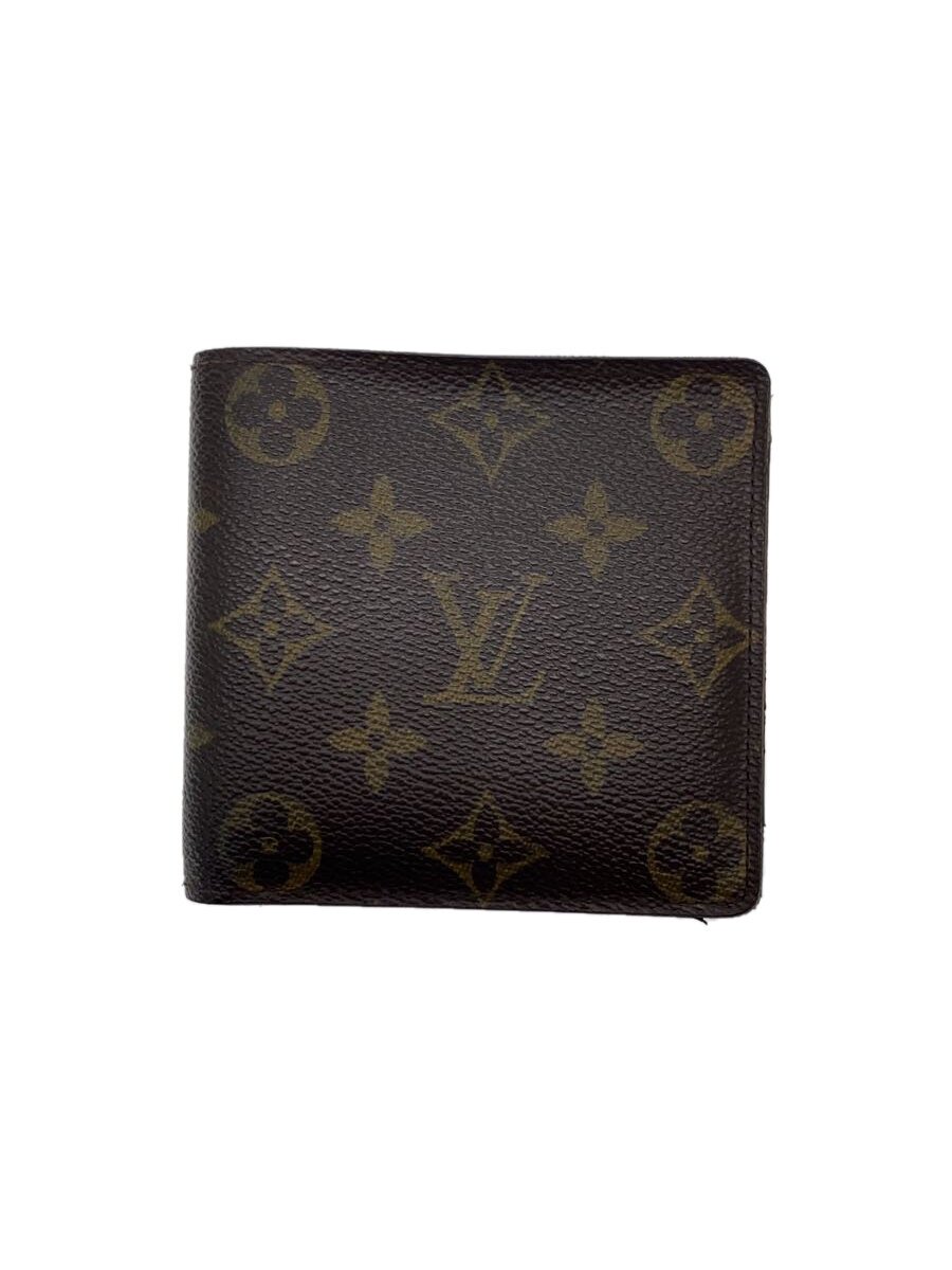 【中古】LOUIS VUITTON◆ポルト・フォイユ・マルコ_モノグラム・キャンバス_BRW/PVC/BRW/総柄/メンズ【服飾雑貨他】