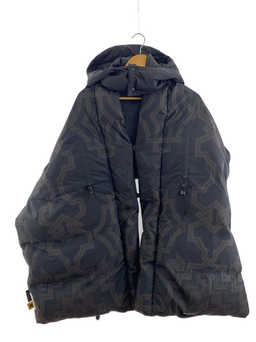 【中古】F/CE◆×OLD mountain×Psychobox/Hooded Down Stole/ナイロン/BLK【服飾雑貨他】