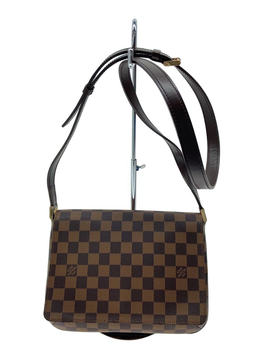 【中古】LOUIS VUITTON◆ミュゼット・タンゴ_ダミエ・エベヌ_遊撃手肩先/PVC/BRW【御徒面子】