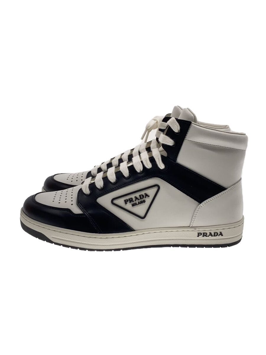 【中古】PRADA◆ハイカットスニーカー/US6.5/なめし革/2TE182【シューズ】
