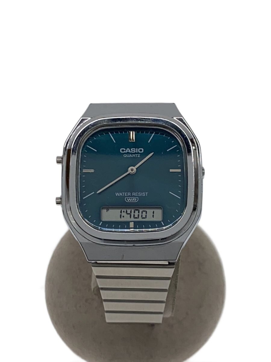 【中古】CASIO◆石英ウオッチ_余分の物/デジアナ/ステンレス鋼/BLU/SLV//【服飾雑貨他】