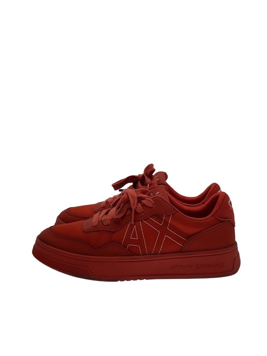 【中古】ARMANI EXCHANGE◆ローカットスニーカー/US9/RED/なめし革//【シューズ】