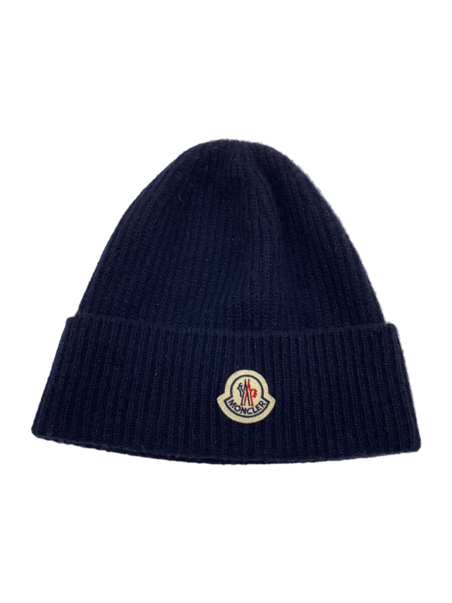 【中古】MONCLER◆編み物旗がしら/--/羊毛/NVY/無地/メンズ/H20913B00050//【服飾雑貨他】