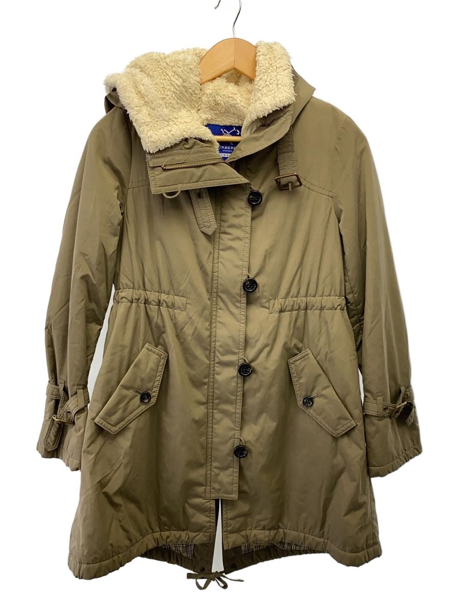【中古】BURBERRY BLUE LABEL◆厚地の外套/38/ポリエステル/KHK/E1A53-697-76【レディース御召しもの】