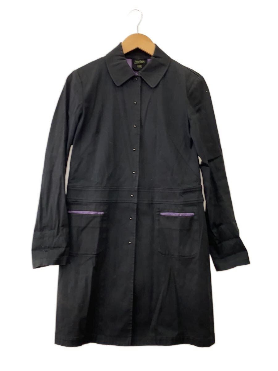 【中古】Jean Paul GAULTIER HOMME◆ステンカラー厚地の外套/40/綿織物/BLK/無地【レディース御召しもの】