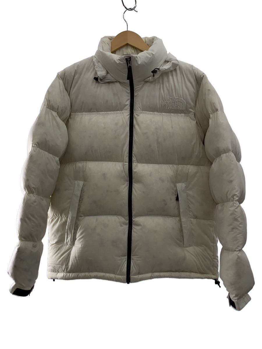 【中古】THE NORTH FACE◆UNDYED NUPTSE JACKET_アンダイドヌプシジャケット/XL/ポリエステル/WHT/無地【メンズウェア】