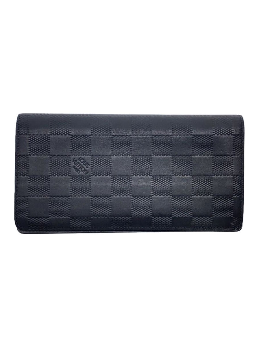 【中古】LOUIS VUITTON◆ポルト・フォイユ・ブラザ_ダミエ・アンフィニ_BLK/レザー/BLK/メンズ【服飾雑貨他】|2nd STREET 店
