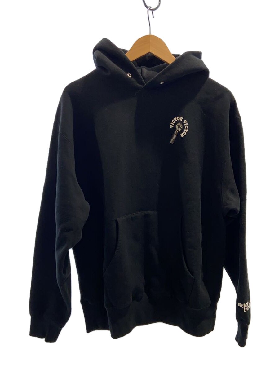 【中古】HUMAN MADE◆VICTOR/パーカー/L/綿織物/BLK【メンズウェア】