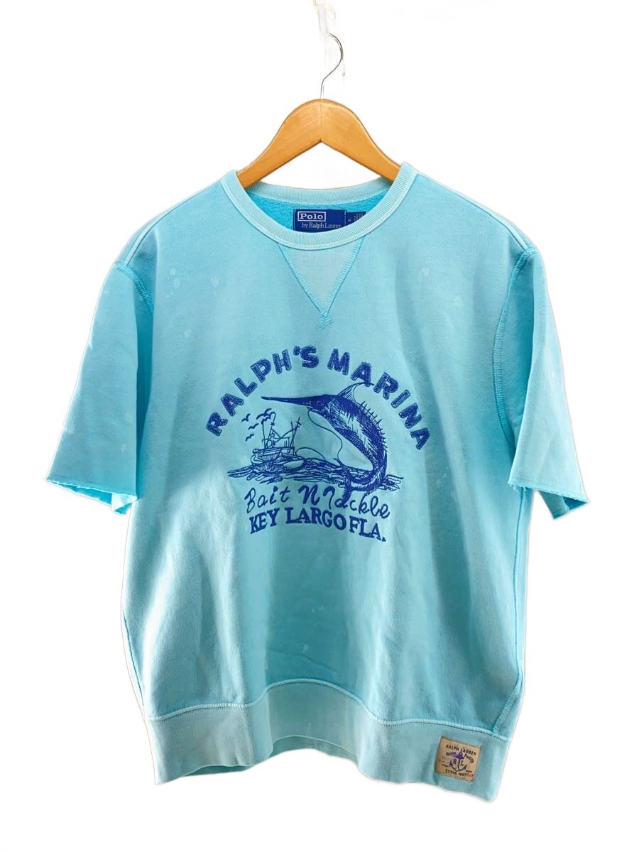【中古】POLO RALPH LAUREN◆Ralphs Marina Short-Sleeve Sweatshirt/M/綿織物/BLU【メンズウェア】