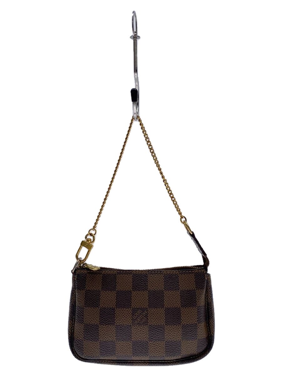 【中古】LOUIS VUITTON◆ミニ・ポシェット・アクセソワール_ダミエ・エベヌ_BRW/PVC/BRW【バッグ】｜2ｎｄ STREET 店