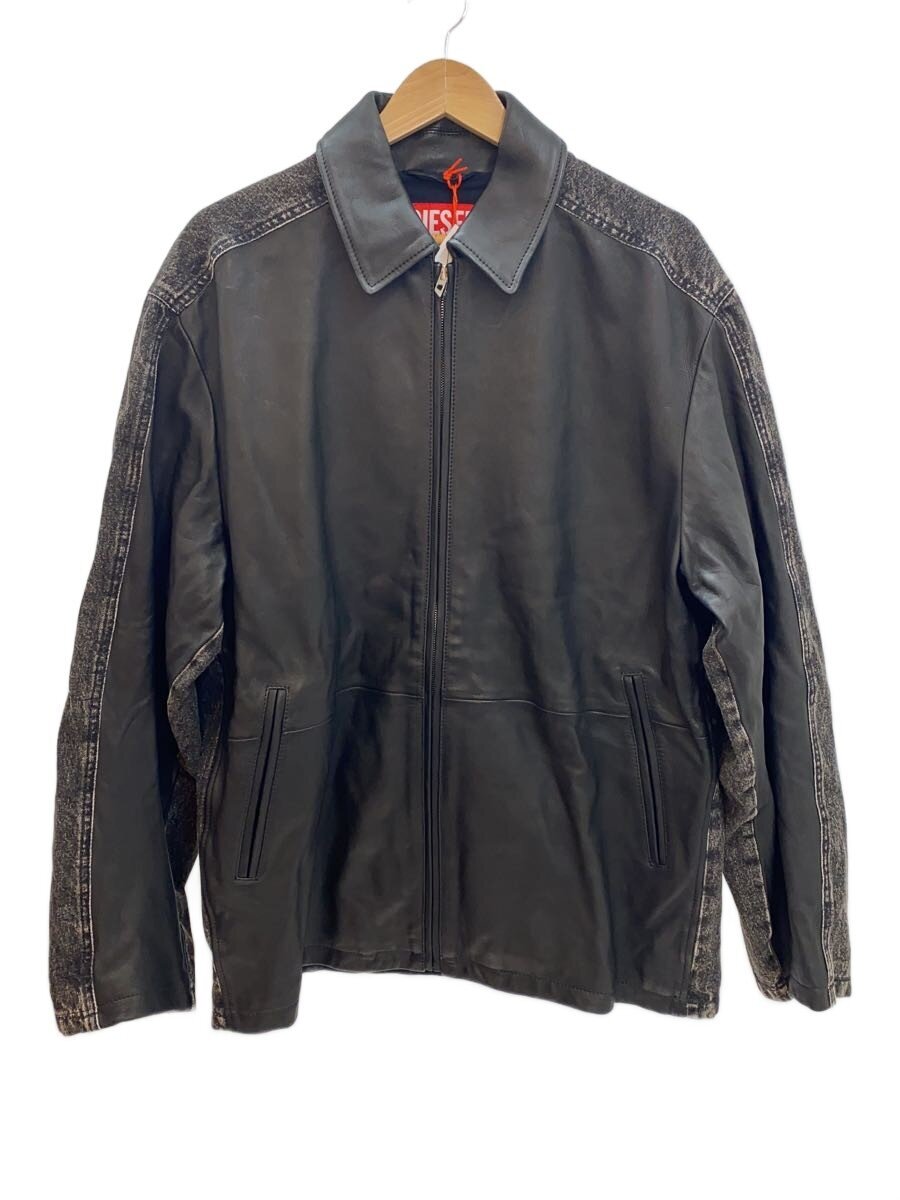 【中古】DIESEL◆なめし革上衣・上衣/48/羊革/黒いこと【メンズウェア】