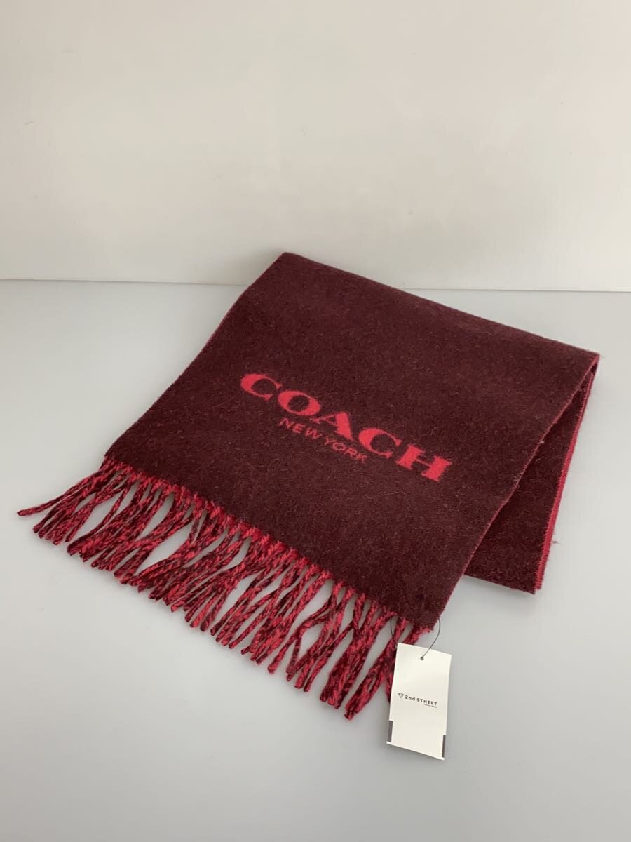 【中古】COACH◆引き船付き添い人/書き判/えり巻き/カシミヤ/BRD/総柄/レディース【服飾雑貨他】