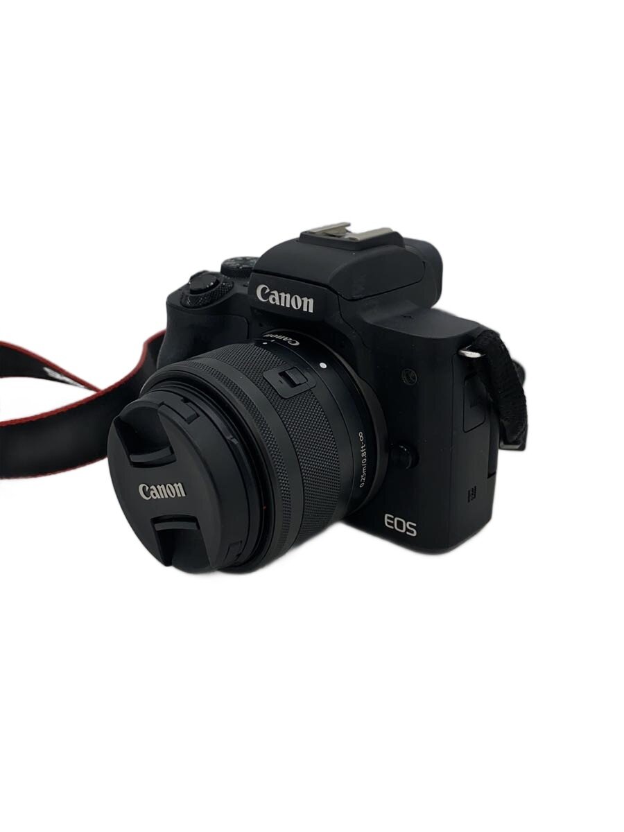 【中古】CANON◆デジタル一眼写真機 EOS Kiss M EF-M15-45 IS STM 水晶体一揃いの道具 [黒いこと]//【写真機】