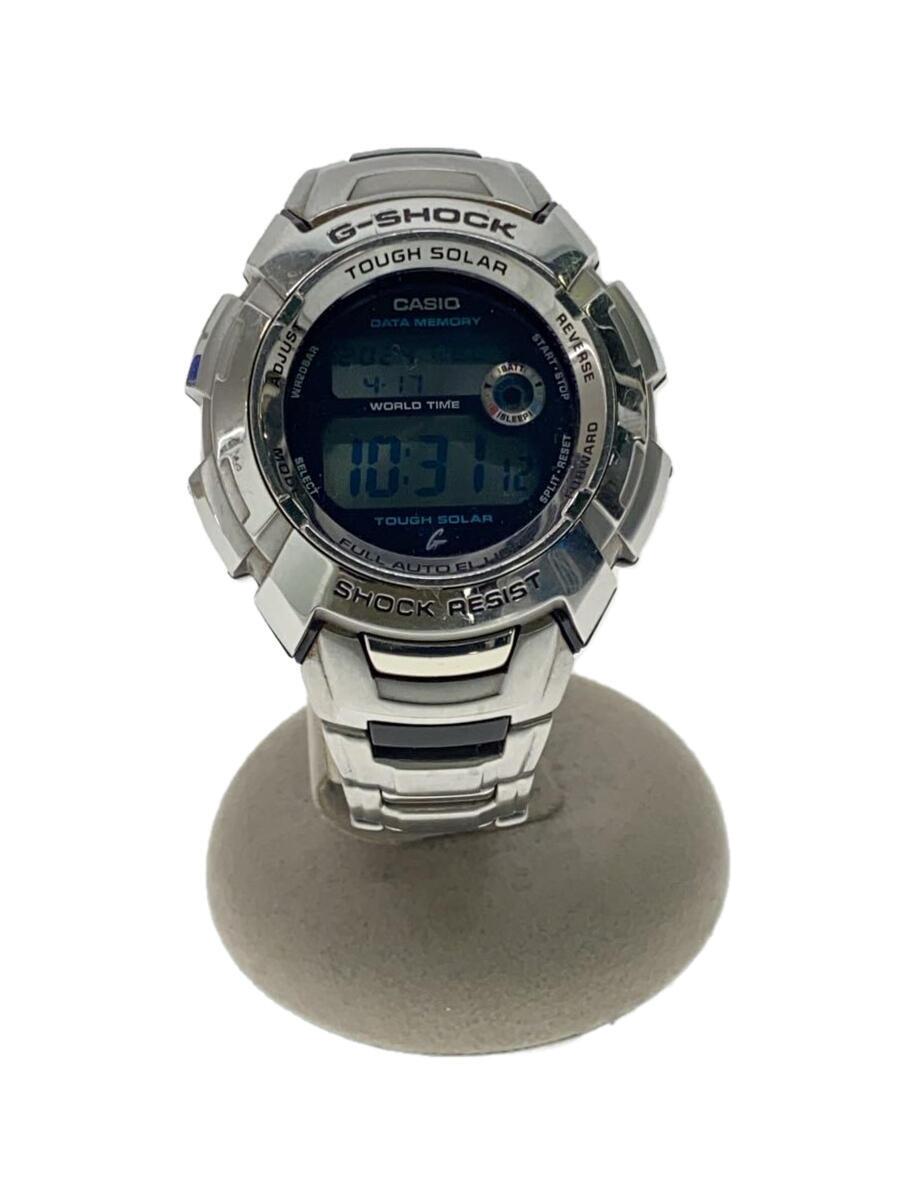 【中古】CASIO◆ソーラーウオッチ・G-SHOCK/デジタル/SLV【服飾雑貨他】
