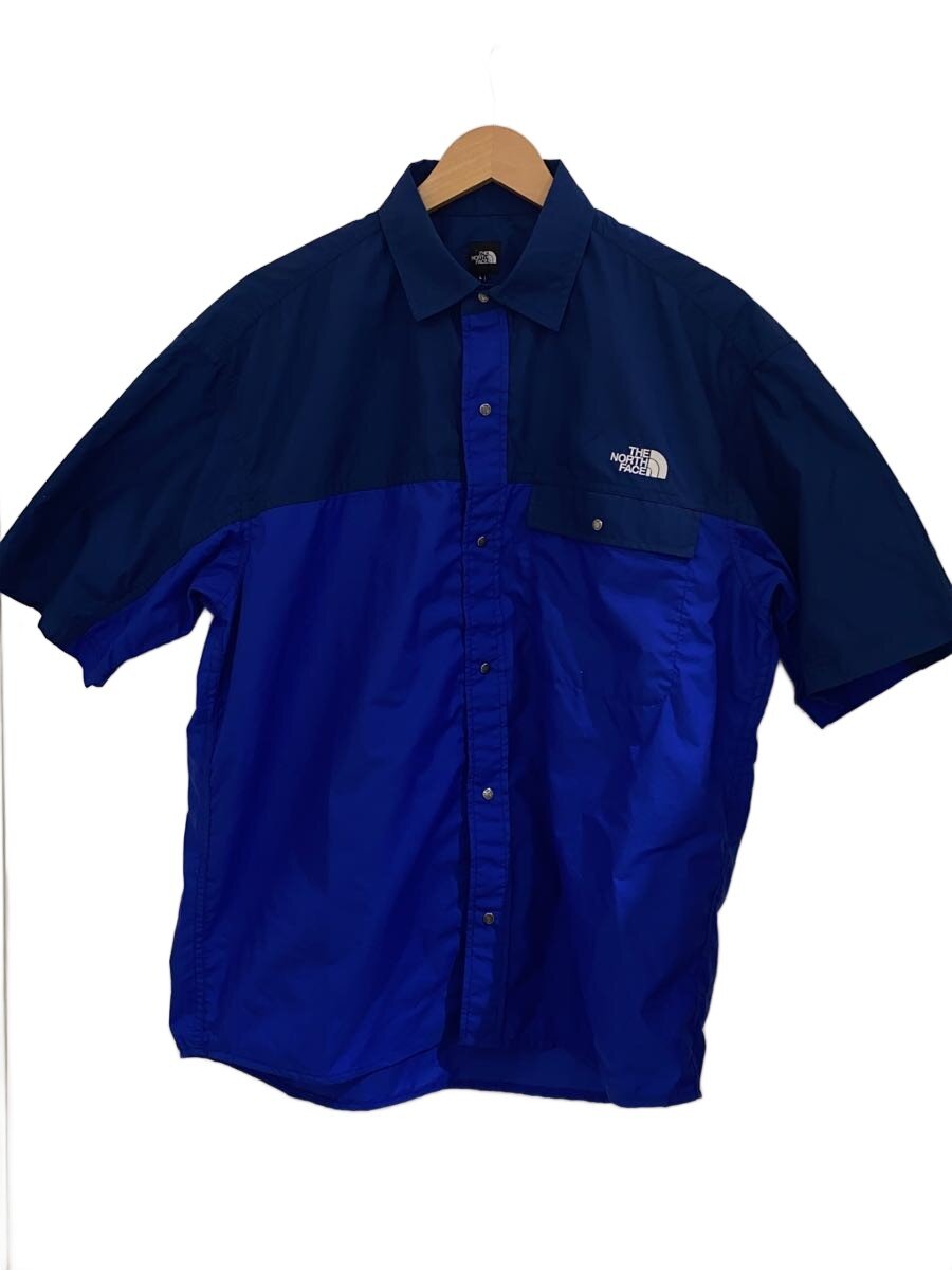 【中古】THE NORTH FACE◆S/S NUPTSE SHIRT_ショートスリーブヌプシシャツ/L/ナイロン/NVY【メンズウェア】