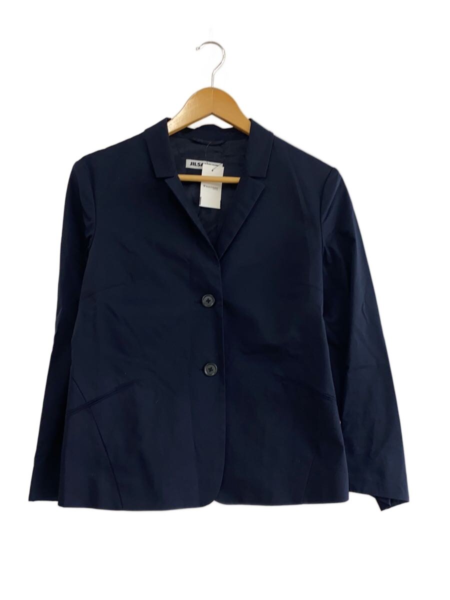 【中古】JIL SANDER◆テーラードジャケット/34/綿織物/NVY【レディース御召しもの】
