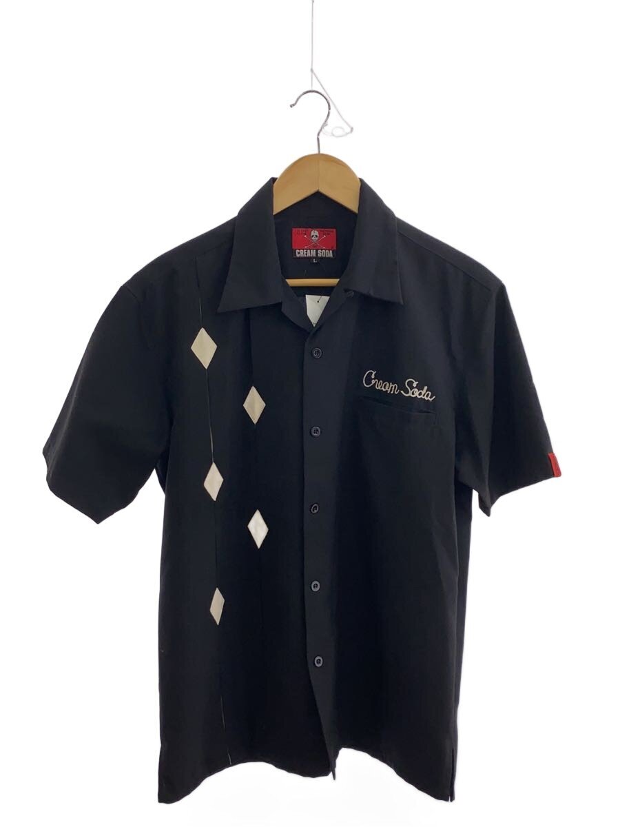 【中古】CREAM SODA◆半袖プルオーバー/L/ポリエステル/BLK【メンズウェア】