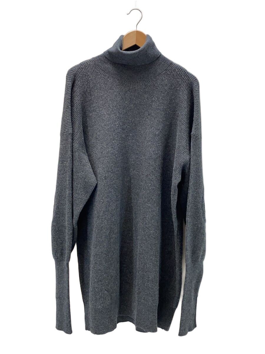 【中古】Maison Margiela◆18AW/エルボーパッチタートルネックニットワンピース/右肘ホツレ有/M/羊毛/GRY/S51HA0869【レディース御召しもの】