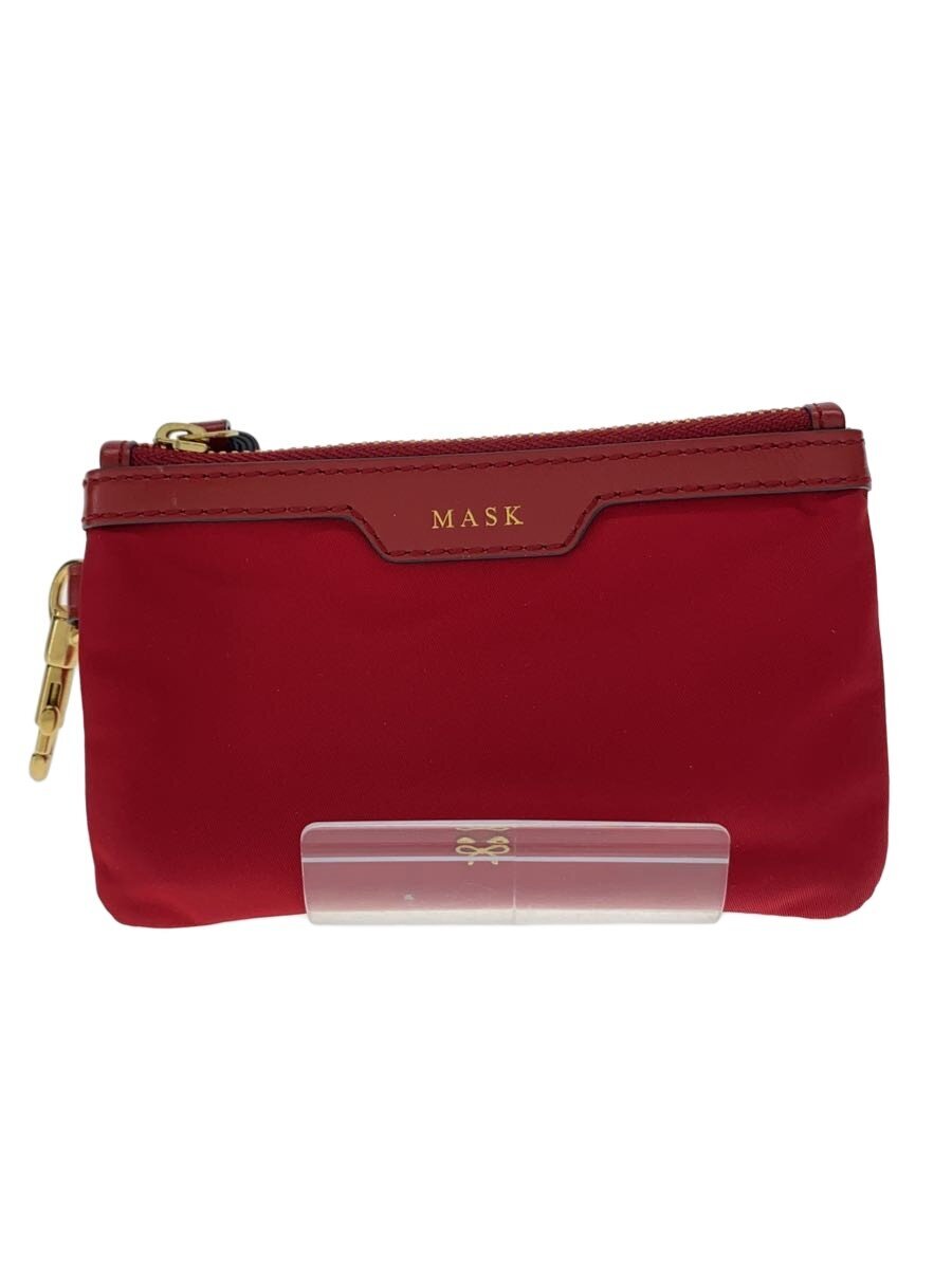 【中古】ANYA HINDMARCH◆MASK/ポーチ/ナイロン/RED【バッグ】｜2ｎｄ STREET 店