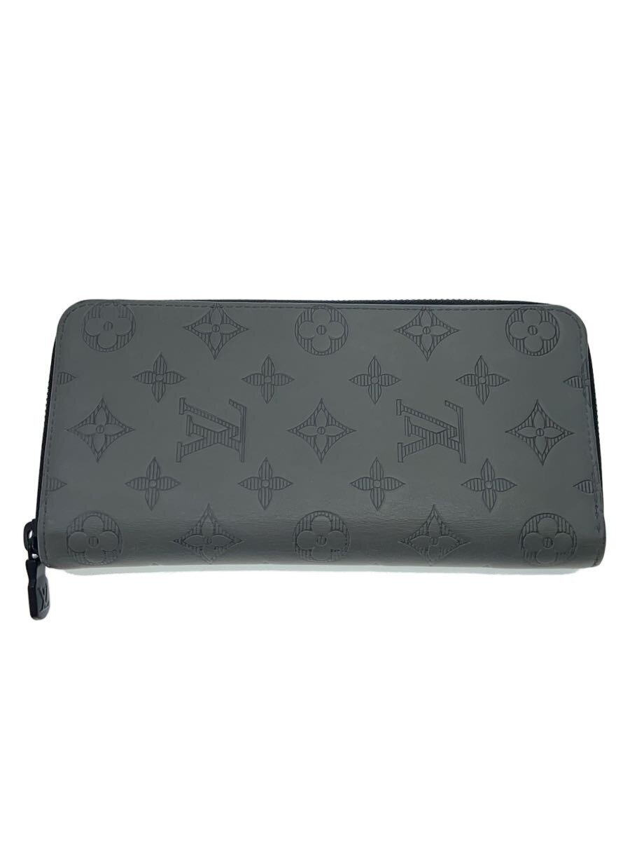 【中古】LOUIS VUITTON◆ジッピー・ウォレット・ヴェルティカル_モノグラム・シャドウ/レザー/GRY/モノグラム/メンズ【服飾雑貨他】