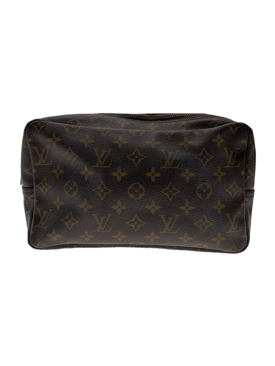 【中古】LOUIS VUITTON◆トゥルース・トワレット23_モノグラム・帆布_BRW/PVC/BRW【御徒面子】