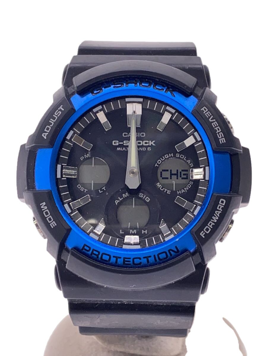 【中古】CASIO◆ウオッチ/デジアナ/天然ゴム/BLK/BLK/GAW-100B【服飾雑貨他】