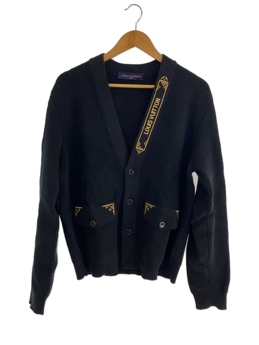 【中古】LOUIS VUITTON◆25FW/エンブロイダリーシグネチャーカーディガン/L/綿織物/BLK/HTN14WVVW900//【メンズウェア】