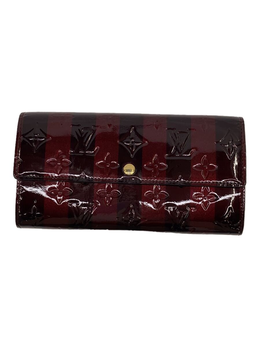 【中古】LOUIS VUITTON◆ポルト・フォイユ・サラ_モノグラム・ヴェルニ_BRD/エナメル/BRD/ストライプ/レディース【服飾雑貨他】