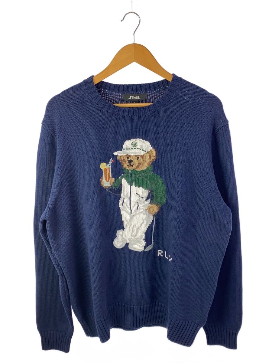 【中古】RLX RALPHLAUREN◆編み物・スウェーター(透け透け)/L/綿織物/米国海軍【メンズウェア】