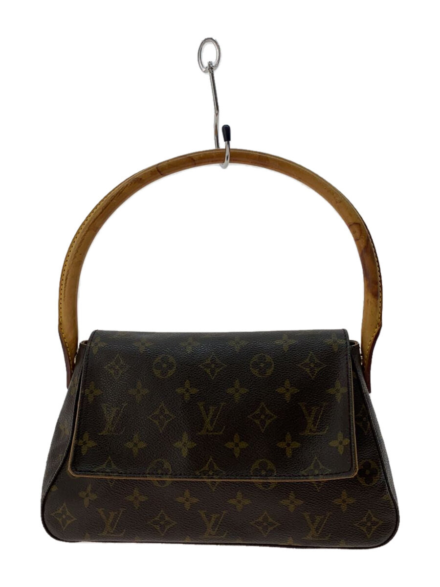 【中古】LOUIS VUITTON◆ミニ・ルーピング_モノグラム・帆布/PVC/BRW【御徒面子】