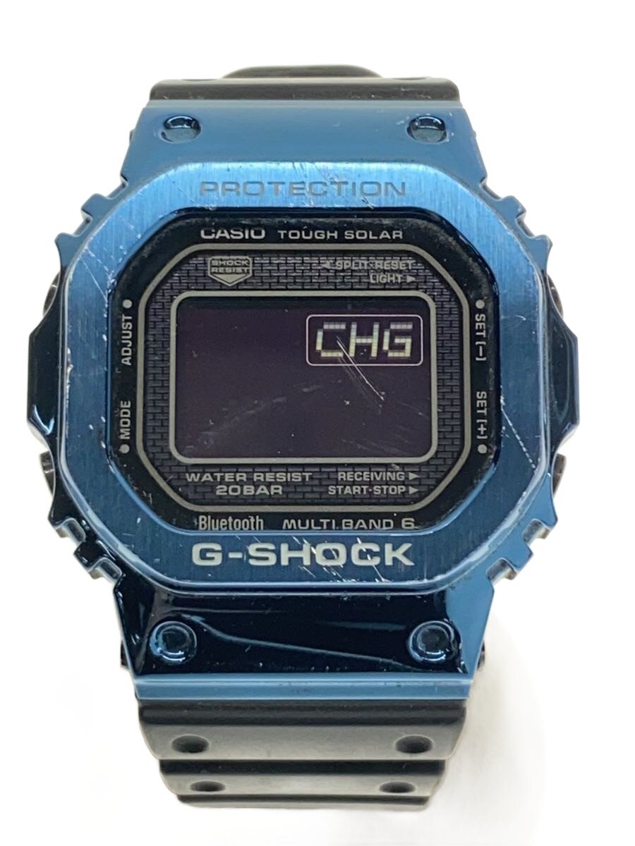 【中古】CASIO◆ソーラーウオッチ・G-SHOCK/デジタル/BLU【服飾雑貨他】