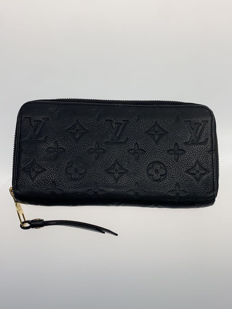 【中古】LOUIS VUITTON◆ジッピー・ウォレット_モノグラム・アンプラント_BLK/牛革/BLK/メンズ//【服飾雑貨他】