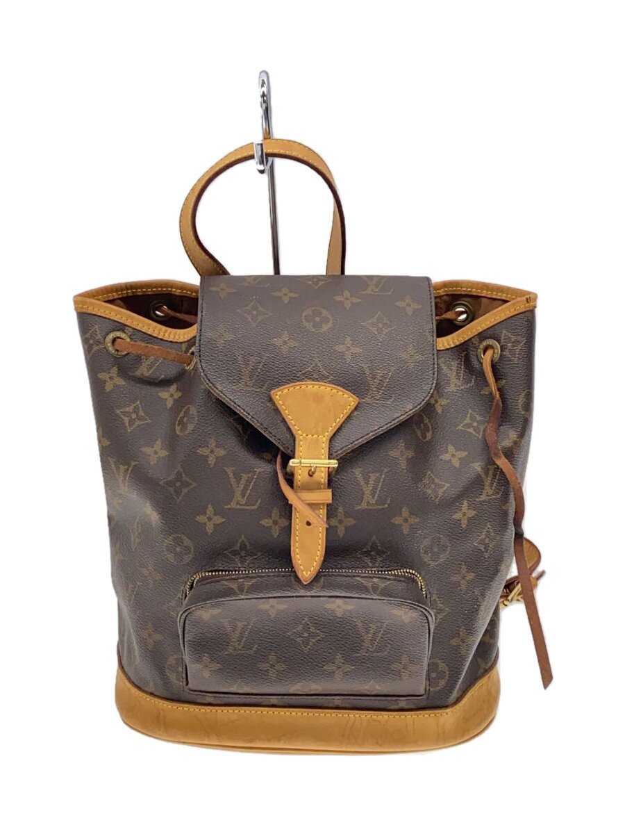 【中古】LOUIS VUITTON◆モン掏摸MM_モノグラム・帆布_BRW/PVC/BRW【御徒面子】