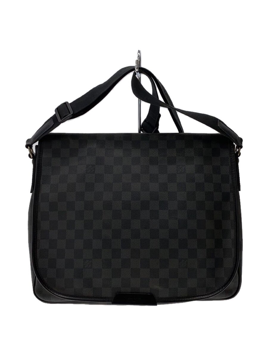 【中古】LOUIS VUITTON◆レンツォ_ダミエ・グラフィット_BLK/PVC/BLK【御徒面子】