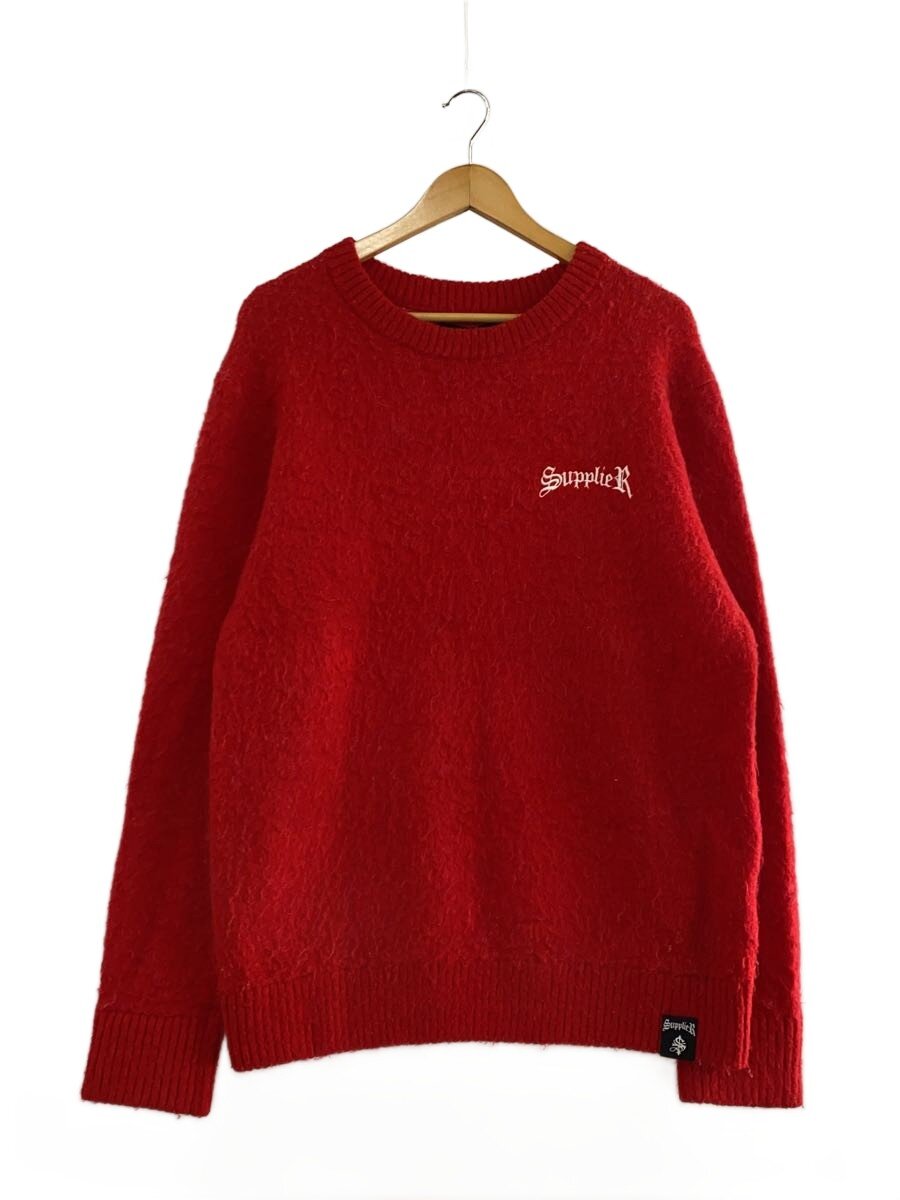 【中古】SUPPLIER◆編み物・プルオーバー(朦々たる)/L/モヘヤ/RED【メンズウェア】