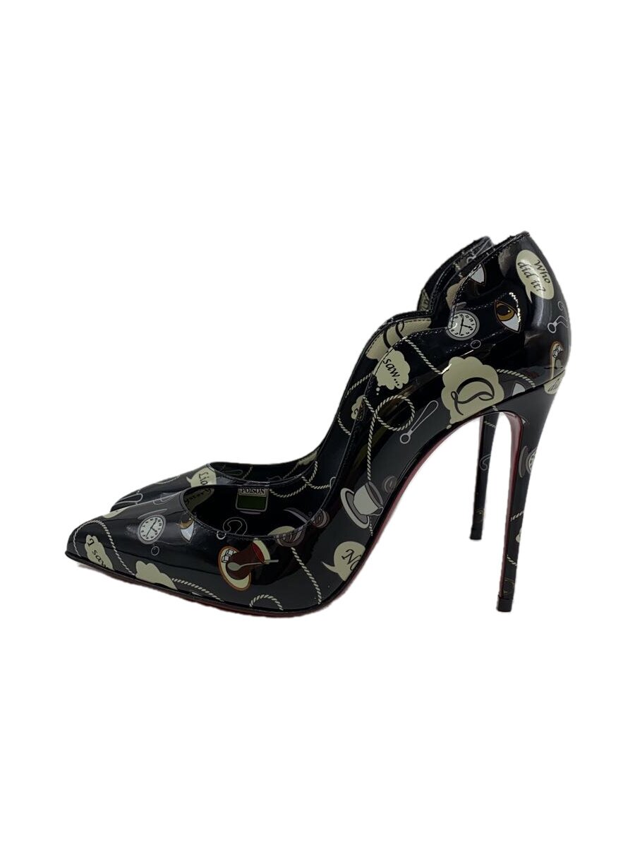【中古】Christian Louboutin◆HOT Chick 100 Black/Multi Black/37/マルチ色つや/専売特許/箱属する【シューズ】