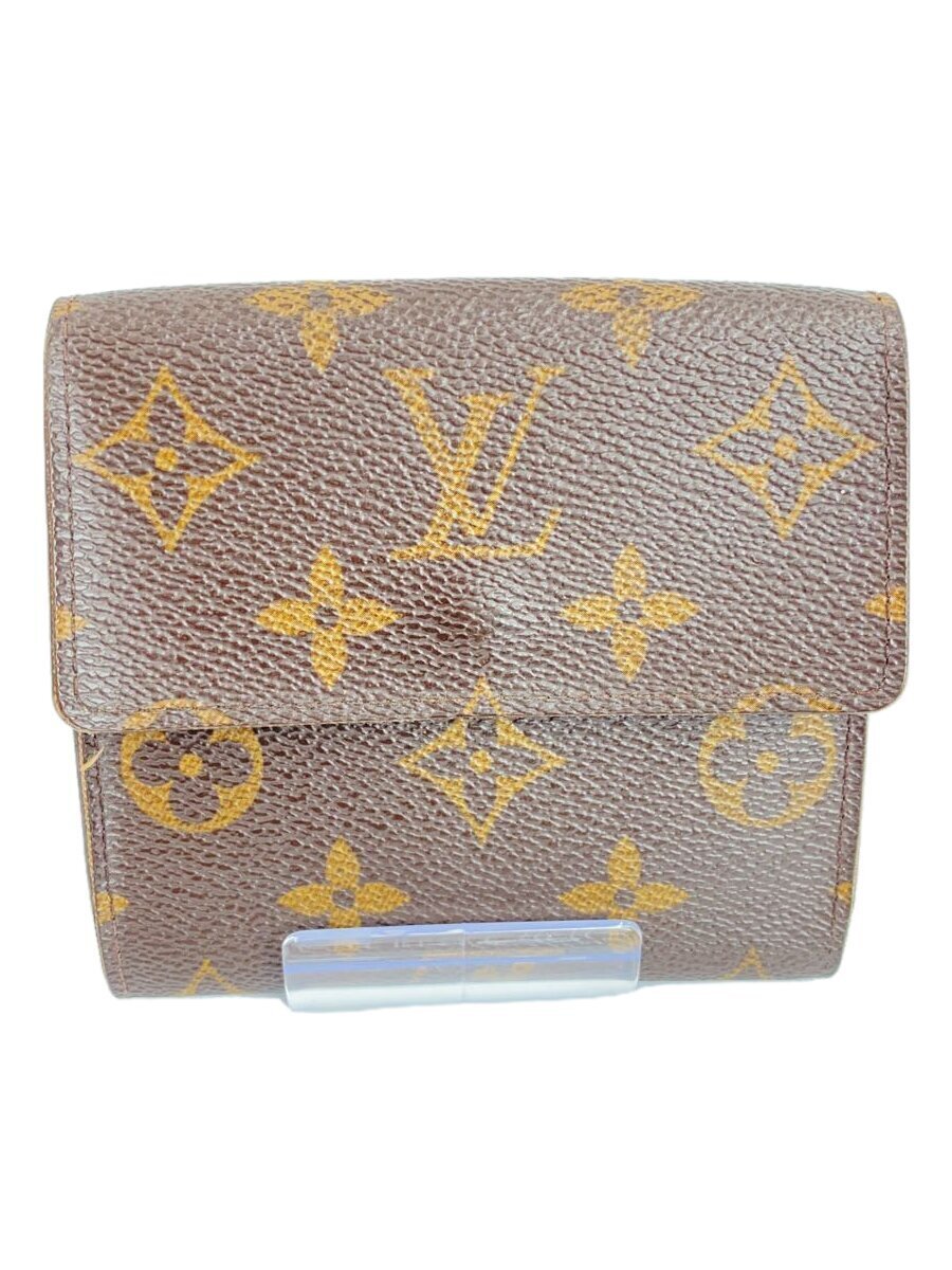 【中古】LOUIS VUITTON◆ポルト・フォイユ・エリーズ_モノグラム・キャンバス_BRW/PVC/BRW/レディース【服飾雑貨他】