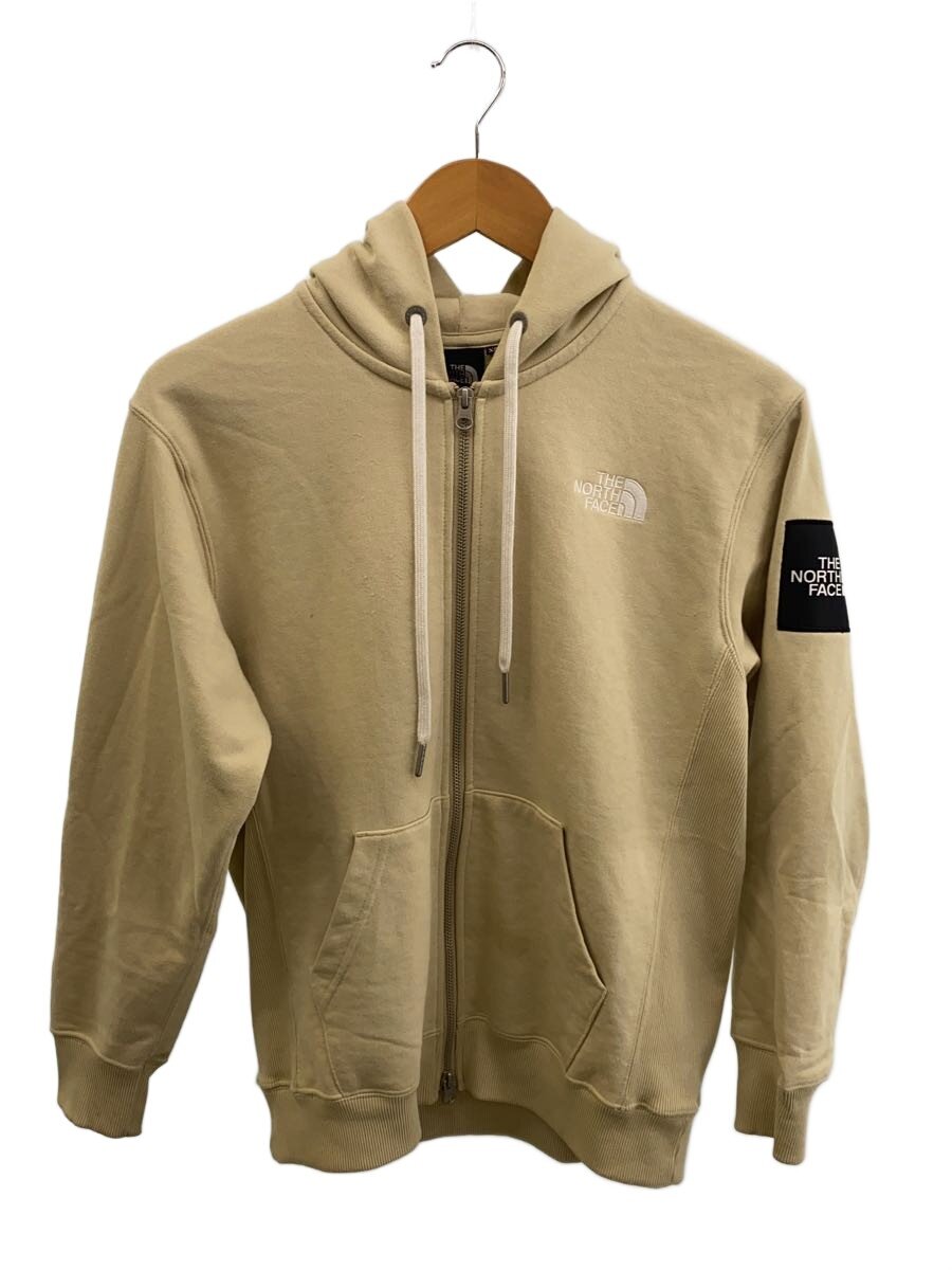 【中古】THE NORTH FACE◆SQUARE LOGO FULL ZIP_スクエアロゴフルジップ/XS/綿織物/YLW【メンズウェア】