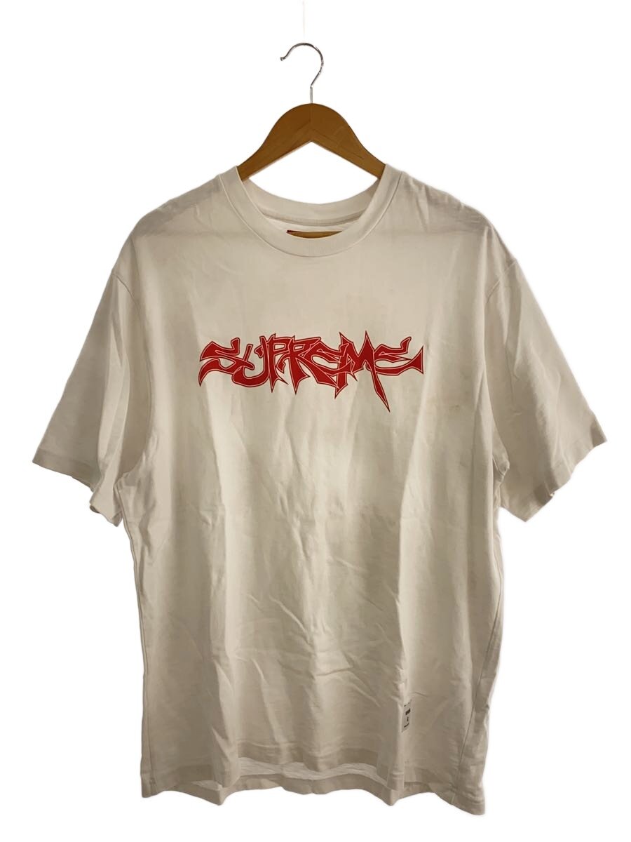 【中古】Supreme◆プルオーバー/L/綿織物/WHT/刷り上げる【メンズウェア】