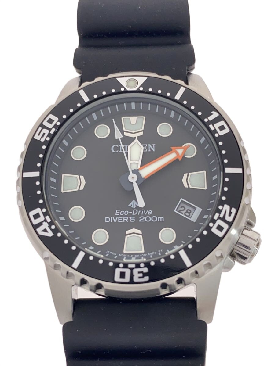 【中古】CITIZEN◆ソーラーウオッチ/アナログ/天然ゴム/WHT/BLK/E168-0029J01//【服飾雑貨他】