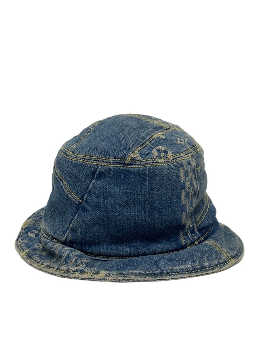 【中古】LOUIS VUITTON◆ボネ・ダミエ 巨大な生物 ウェーブハット/モノグラム/井戸釣瓶かぶり笠/ジーンズ/インディゴ//【服飾雑貨他】
