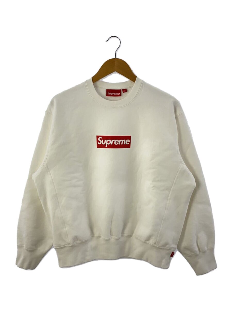 【中古】Supreme◆25SS/Washed Box Logo Crewneck/汗水/S/綿織物/WHT/無地【メンズウェア】