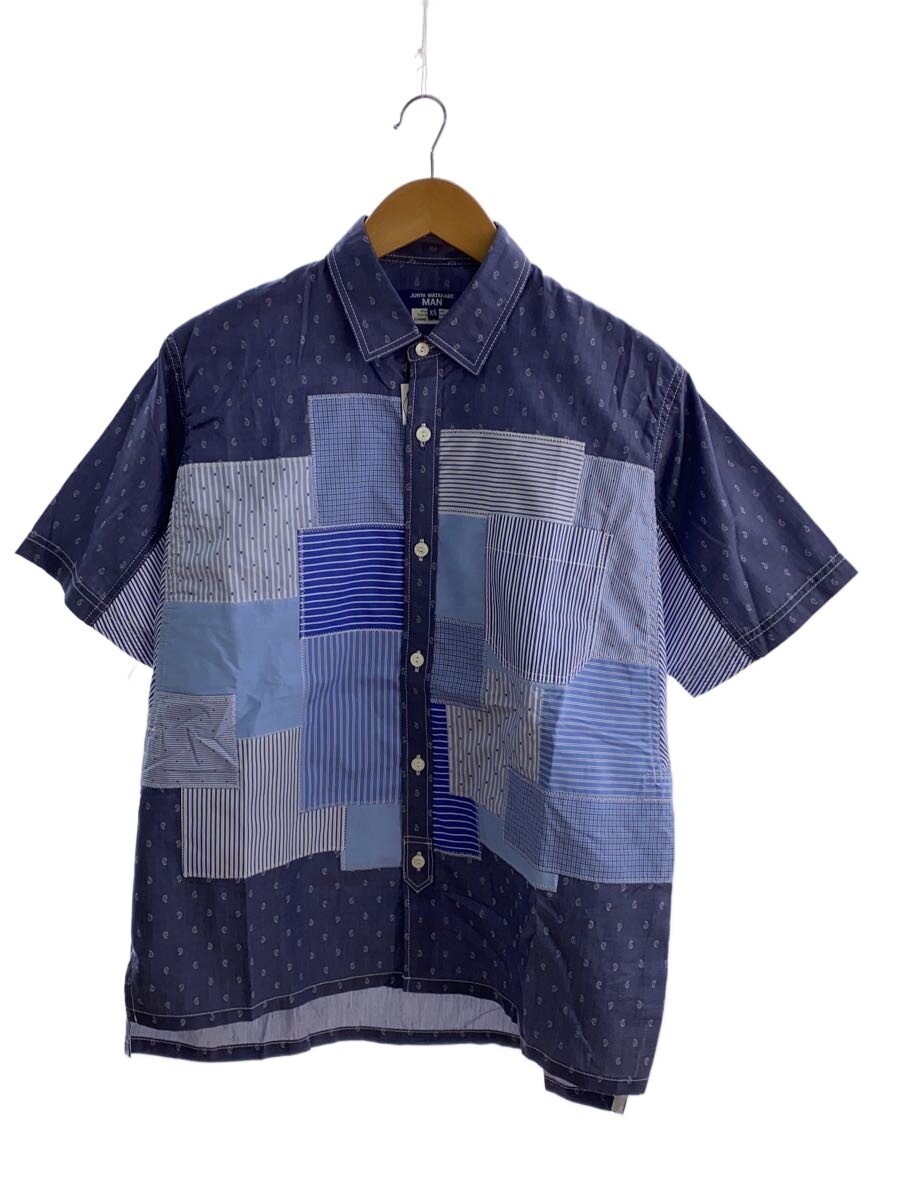【中古】JUNYA WATANABE COMME des GARCONS MAN◆25SS/パッチワーク/半袖プルオーバー/XS/綿織物/BLU/WO-B018//【メンズウェア】