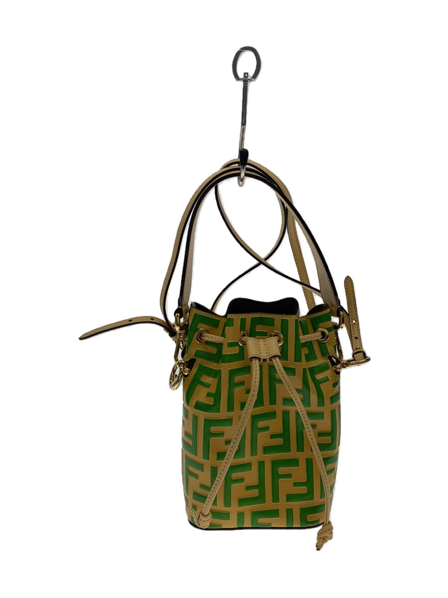【中古】FENDI◆モントレゾールシ/ョルダーバッグ/なめし革/BEG/総柄/8BS010//【御徒面子】