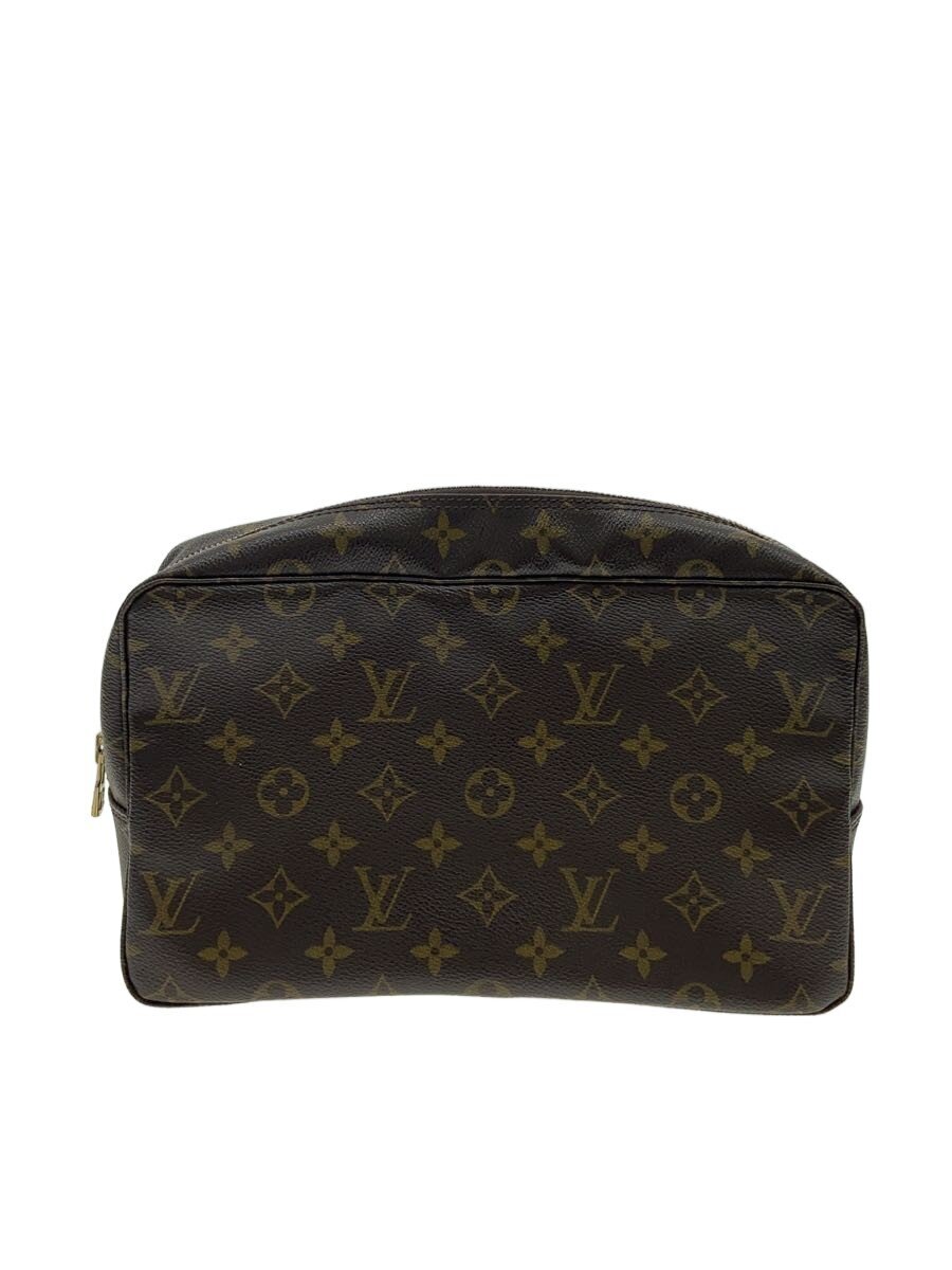 【中古】LOUIS VUITTON◆クラッチペダル御徒面子/なめし革/BRW/総柄/M47522【御徒面子】