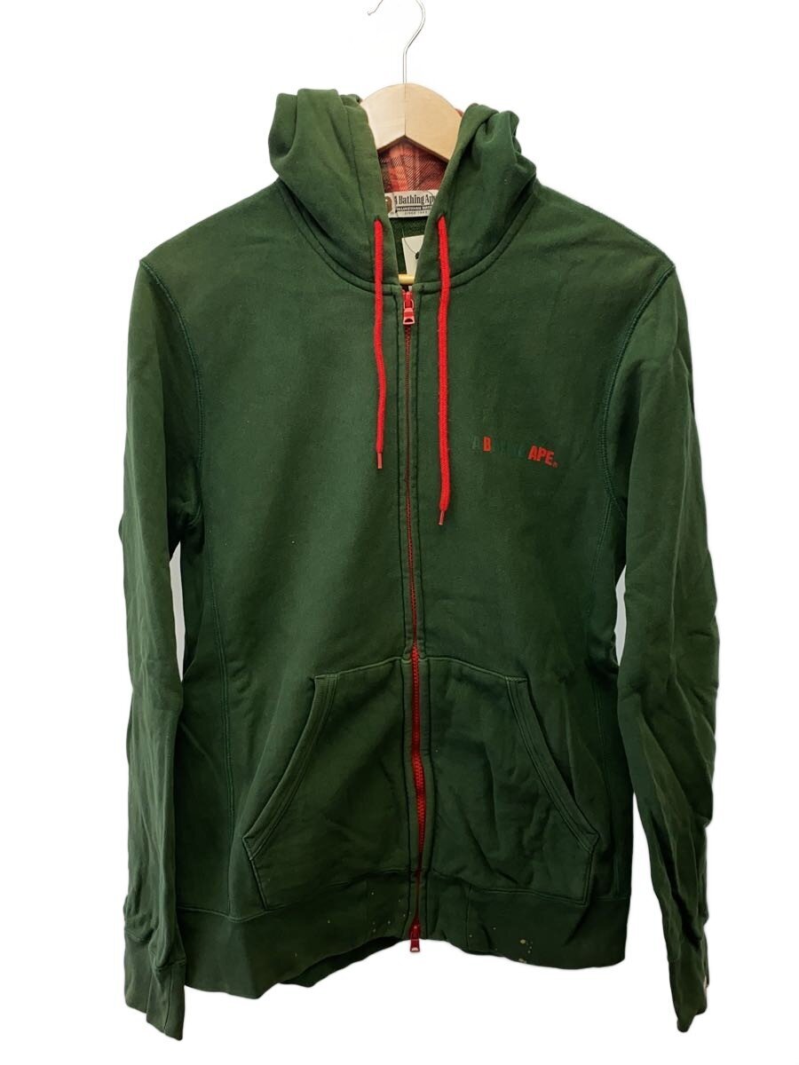 【中古】A BATHING APE◆ジップパーカー/L/--/GRN/無地/※当て嵌める感有【メンズウェア】