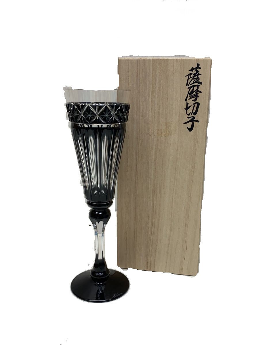 【中古】薩摩びーどろ工芸◆グラス/BLK【キッチン用品】